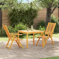vidaXL Möbel 3-teiliges Garten Essset aus massivem Akazienholz - Gartentische 3154121