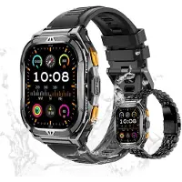 Valdus Herren Fitness-Tracker, Robust, 5ATM Wasserdicht, 530mAh Akku, GPS, Herzfrequenzmessung, Schlafanalyse, Fitnessuhr – Schwarz