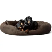 Tierlando Orthopädisches Hundebett Sammy VISCO | High-Tech-Velours | L - XXXXL - Größe: 170x110cm | Farbe: 01 Braun