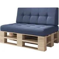 Sunnypillow Palettenkissen Verona gesteppt 2er Set Cobalt