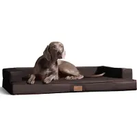 Tierlando Orthopädisches Design Hundesofa GIBSON VISCO Kunstleder kubische Form - Größe: 80x60cm | Farbe: 01 Braun