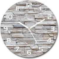 Tulup Wanduhr aus Glas 30fi Glasbild Glasuhr Gehärtetes Glas - weisse-zeiger - A stone wall