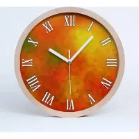 Tulup Holzuhr 30fi cm wanduhr - weiße Spitzen - abstrakt Dreiecke