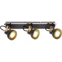 Licht-Erlebnisse Deckenspot GU10 verstellbar in Schwarz Gold 3-flammig länglich Retro Spot Lampe Decke