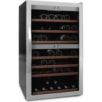 mQuvée Freistehender Weinkühlschrank - WineExpert 66 Stainless | 2 Temperaturzonen | Kapazität 66 Flaschen | Glastür mit UV-Schutz