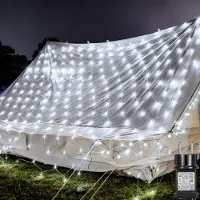 ROSNEK 3x2M 200LED Lichternetz Lichterkette 8 Lichtmodi Wasserdicht Party Garten Weihnachtslicht Deko Lichtervorhang, Weiß