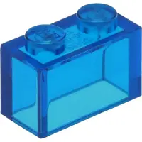 LEGO 1x2 Stein 3065 - 250 Stück Transparent Dunkelblau