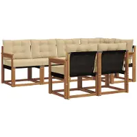 vidaXL Outdoor-Sofagarnitur 7 stk. Natur und Beige