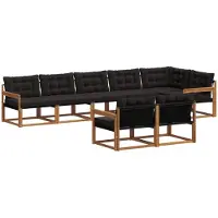 vidaXL Outdoor-Sofagarnitur 8 Stk. Natürlich und Schwarz