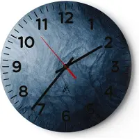 ARTTOR Wanduhr - Rund - Glasuhr - Wasser Blau Farbe - 40x40cm - Schleichendes Uhrwerk - Lautlos - zum Aufhängen bereit - Dekoration Modern - Wanddekoration aus Glas - C4AR40x40-5106