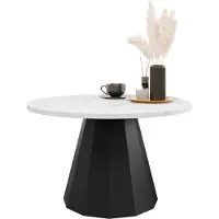 Mirjan 24 Couchtisch Elipse, Wohnzimmer Kaffeetisch, Beine und Seiten aus Stahl (Farbe: Schwarz / Bianco Marmor)