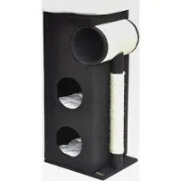 Markenlos Katzen Kratztonne Kratzbaum Kratzmöbel Sisaltonne - schwarz - mit XXL Kratzbrett und Kratzstamm - 95 x 43 x 35 cm