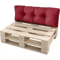 Sunnypillow Palettenkissen für Gartenmöbel - Rückenkissen 120 x 40 cm - Rückenpolster für Bett und Sofa - Palettenpolster für Palettenmöbel - Gesteppte Gartenkissen - Rückenlehne, Kissen Rot