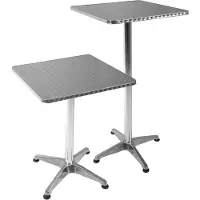 Lomadox Bistro- und Stehtisch GARDA-120 in silberoptik, B/H/T: ca. 60/70/60 cm