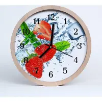 Tulup Holzuhr 30fi cm wanduhr - Erdbeer-Frucht