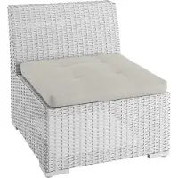 Sunnypillow Gartenkissen Sitzkissen für Rattanmöbel UV - beständig 70x70x10 cm Ecru