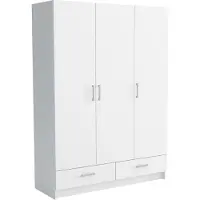 Masseno Drehtürenschrank PINELLO 144/200/50 cm 3-türig Schlafzimmer Schrank Kleiderschrank Weiß