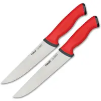 Pirge Duo Profi Metzgermesser Set 2 TLG - Rutschfester Griff - 16,5 cm und 21 cm - Schlachtermesser Set