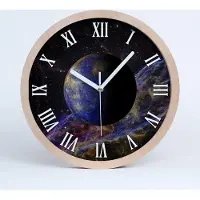 Tulup Holzuhr 25fi cm wanduhr - weiße Spitzen - Merkur