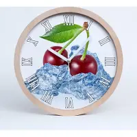 Tulup Holzuhr 30fi cm wanduhr - weiße Spitzen - Kirsche Eis