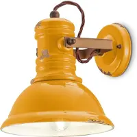 Licht-Erlebnisse Spot Lampe Keramik Metall E27 verstellbar Gelb Shabby Antik Rostbraun Vintage Keramiklampe