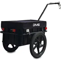 DMS Fahrradanhänger Lastenanhänger Transportanhänger Anhänger 70L Handwagen Black