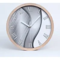Tulup Holzuhr 25fi cm wanduhr - weiße Spitzen - Metall Abstraktion