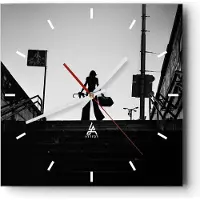 ARTTOR Wanduhr - Quadrat - Glasuhr - Schatten Fotografie Treppen - 30x30cm - Schleichendes Uhrwerk - Lautlos - zum Aufhängen bereit - Dekoration Modern - Wanddekoration aus Glas - C3AC30x30-4365