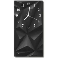 Tulup Glasuhr Wanduhr Küchenuhr Echt-Glas 30x60 Muster Schwarz