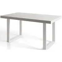Alpi Möbel Alpi Moebel, Rechteckiger Esstisch Loft-U, Industrieller Modern Tisch 160x90x77 cm, Weiß mit Metallbeinen in Weiß