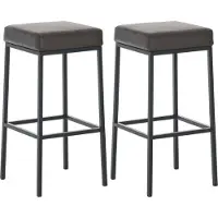 CLP 2er Set Barhocker Montreal 80 Kunstleder schwarz braun
