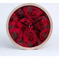 Tulup Holzuhr 20fi cm wanduhr - schwarze Spitzen - Rosen
