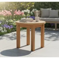 Teakea Couchtisch rund Teakholz Ø50 cm, nachhaltiger Gartentisch aus massivem Teak