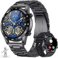 JUNG LIGE Smartwatch Damen & Herren Fitnessuhr, mit Bluetooth Smartwatch (3,53 cm/1,39 Zoll) mit Telefon Funktion, 100+ Trainingsmodi, mit Android )