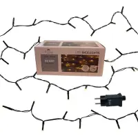 Coen Bakker Lichterkette für außen schwarz 3,95m 80 LED Dimmer Timer warmweiß