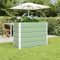 vidaXL "Schlussverkauf" Pflanzkübel im Garten - 1 pc - Blumenbeet/Gartenbeet - Pastellgrün 480x50x45 cm Verzinkter Stahl C13574