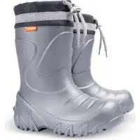 Demar Kinder Gummistiefel Winterstiefel Regenstiefel Kinderstiefel Gefüttert Titan Grau 28/29