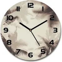Tulup Wanduhr aus Glas 30fi Glasbild Glasuhr Gehärtetes Glas - schwarze-zeiger - palm trees