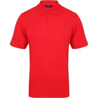 Henbury H475 | Herren Coolplus Wicking Polo Shirt / Mikro-Piqué - Farbe: Red - Größe: M