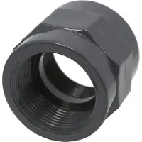 Haf 1x PVC Fittings Gewindemuffe mit 1 1/2" | Innengewinde x Innengewinde | Übergangsmuffe aus grauem PVC-U | PN16 für PVC Rohr, Schwimmbad & Teich