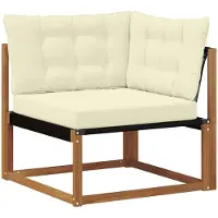 vidaXL Outdoor Ecksofa Massives Akazienholz und Textilene Natur
