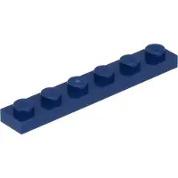 LEGO 1x6 Platte 3666 - 250 Stück Dunkelblau