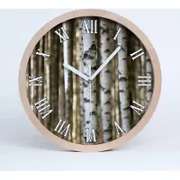 Tulup Holzuhr 30fi cm wanduhr - weiße Spitzen - Birke