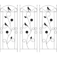 vidaXL Gartenzaun 3 stk. Schwarz 110 x 40 cm Stahl