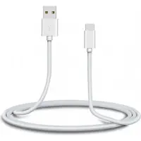 System-S USB 3.1 Kabel 3 m Typ C Stecker zu 2.0 Typ A Stecker Kabel in Weiß