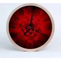Tulup Holzuhr 20fi cm wanduhr - Rose Blumen