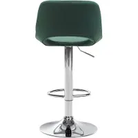 CLP 2er Set Barhocker Camden Samt chrom grün