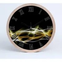 Tulup Holzuhr 25fi cm wanduhr - schwarze Spitzen - abstraktes Licht