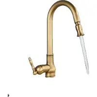 OEM Küchenarmatur, Antik Messing, Ausziehbar, Einhandbedienung, Antikes Messing B