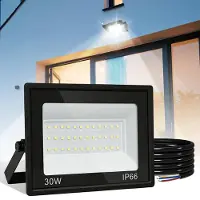Fiqops Faziango 30W LED Strahler Außen Fluter Scheinwerfer IP66 Wasserdicht Außenstrahler für Sportplatz Garage 6000K Kaltweiß Baustrahler